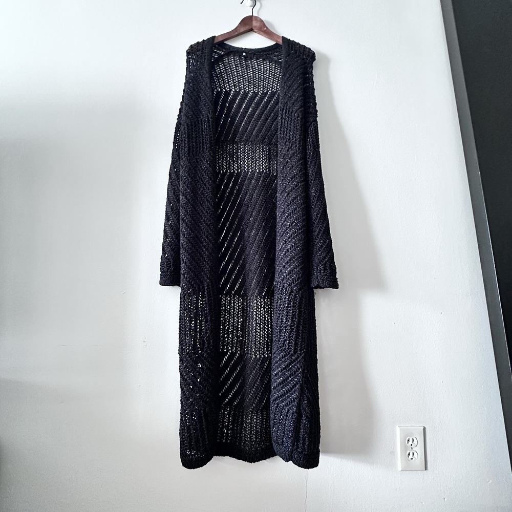 Banana‎ Republic Lagenlook Duster Open Front Sweater Crochet Y2K Whimsycal S